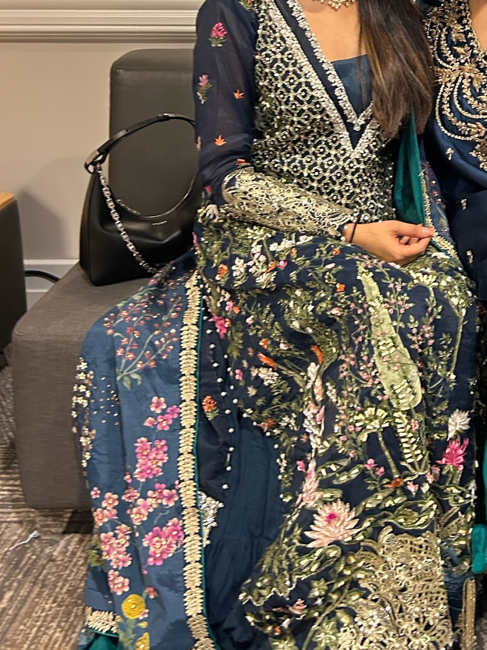 Embroidered Navy & Teal Pakistani Formal Outfit Crimson Saira Shakira